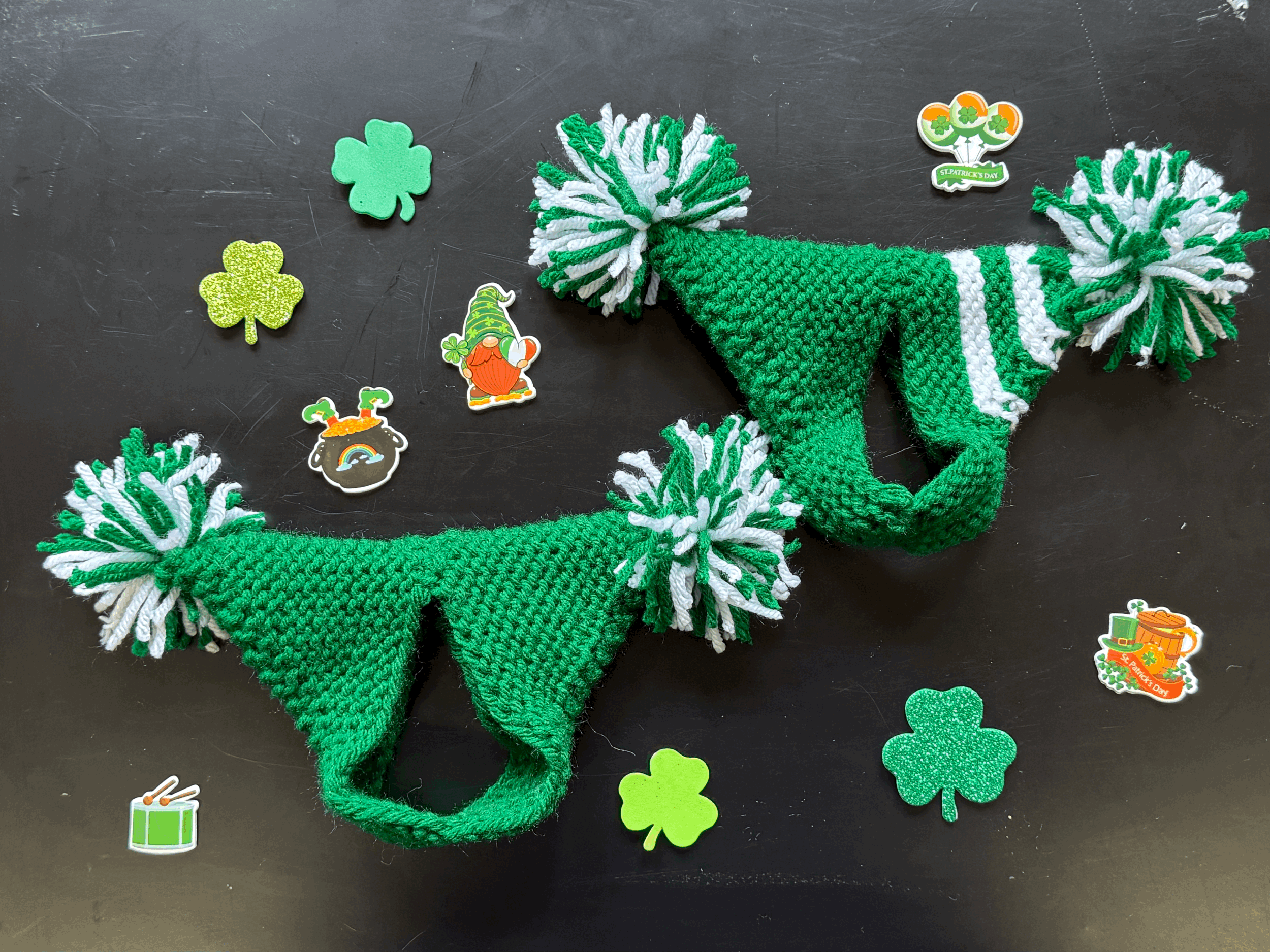 🍀 Lucky Cat Knit Hat – St. Patrick’s Day Edition 🍀