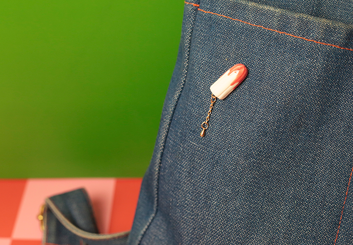 Dark Pink Tampon Pin