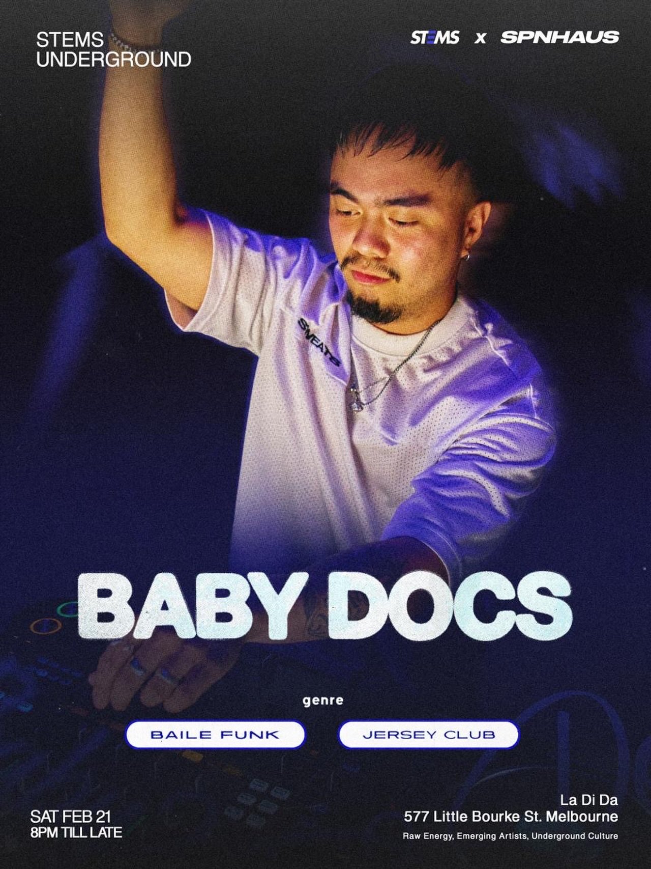 Babydocs is guaranteed to bring the heat and the rhythm. 🥁 
Check him out at 9:15PM tomorrow night!!

Tickets in Bio! 🎟️🎟️🎟️