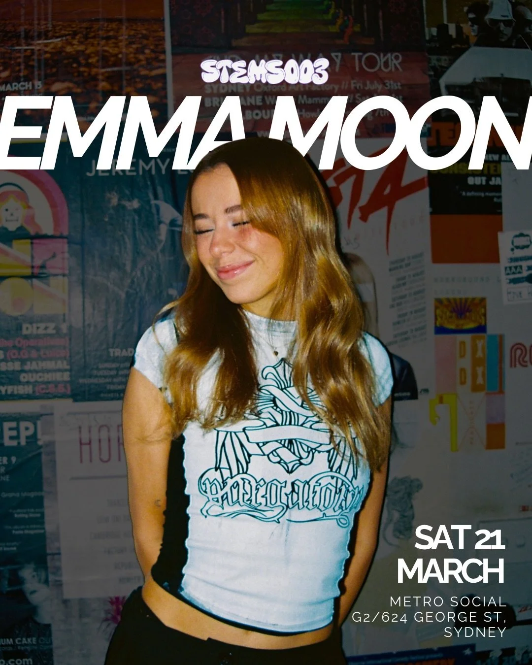 Emma Moon lands in Sydney at STEMS003!

Known for her high-impact, joy-filled sound, Naarm-based Emma Moon has become a key presence in Australia&rsquo;s underground dance scene.

From performances with F2F TV x 240 KM/H, Piknic Electronik, and Beyon
