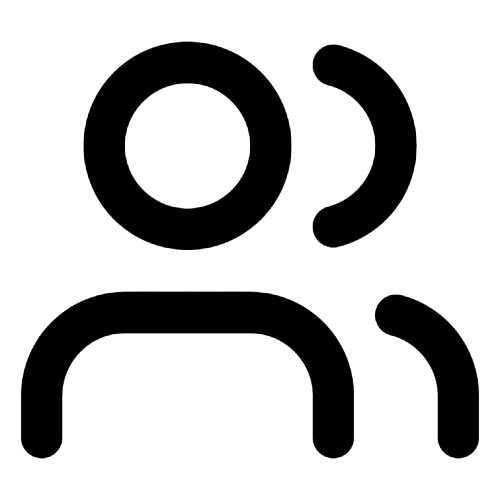 Outline of a person wearing headphones, speaking into a microphone.