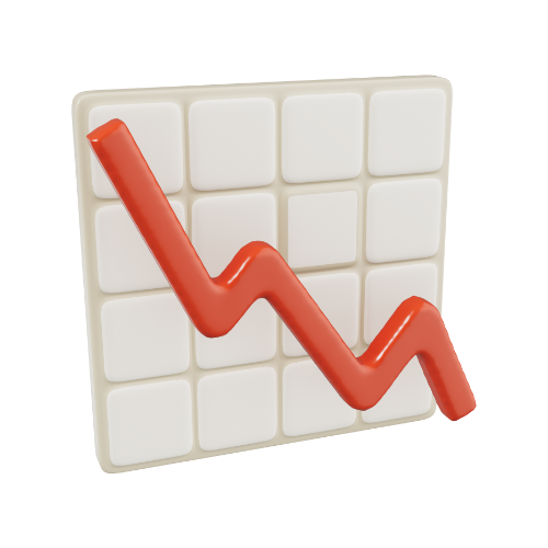A white grid with an orange downward trending arrow in front.