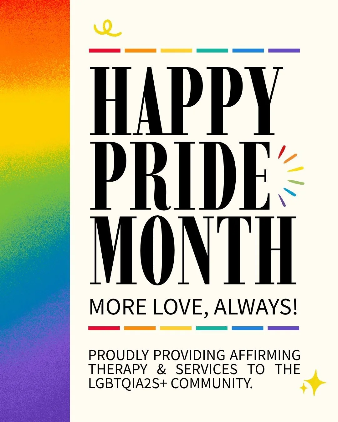 Pride is about more than celebration. It's about safety, visibility, belonging, and the freedom to be yourself. 

But we will be celebrating with you, all month long! 🎉

We are proud to support the LGBTQIA2S+ community at Third Space and beyond, and
