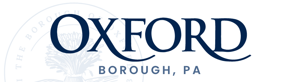 The logo of Oxford Borough, Pennsylvania featuring a circular emblem with a flower and the text "The Borough of Oxford, PA."