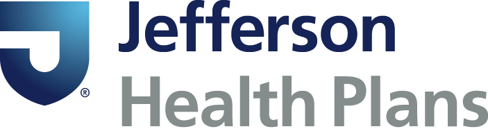 Logo of Jefferson Health Plans with a stylized 'J' in a blue gradient shield beside text.