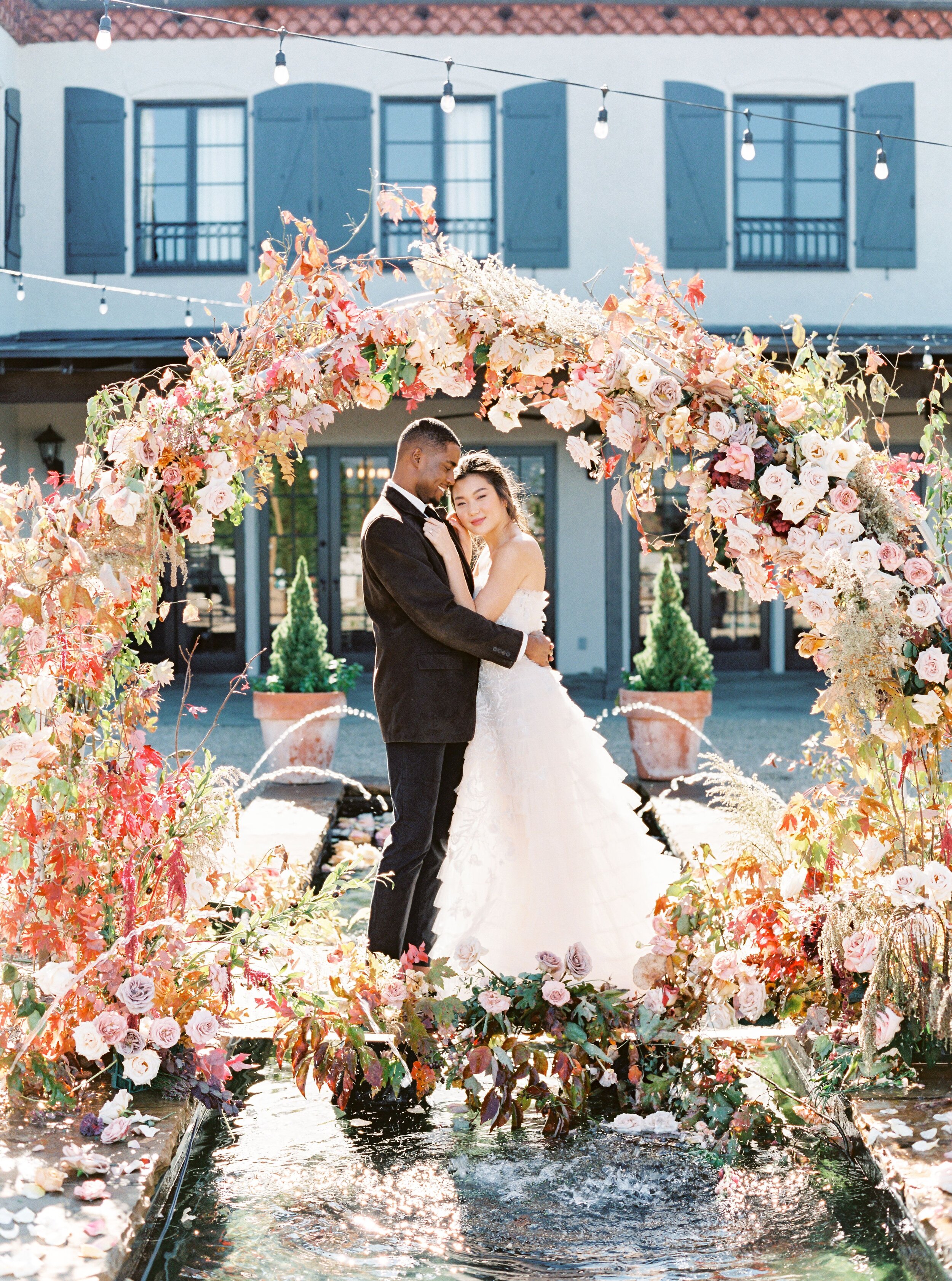 Elopement photo shoot featuring A’sha Hall in a strapless Zuhair Murad gown styled by Elite Pour La Vie at Hotel Domestique in Travelers Rest, SC. Photography by Lauren Fair, with hair and makeup by Latia Curtis Fine Art Beauty. Model Ursula Wiedmann