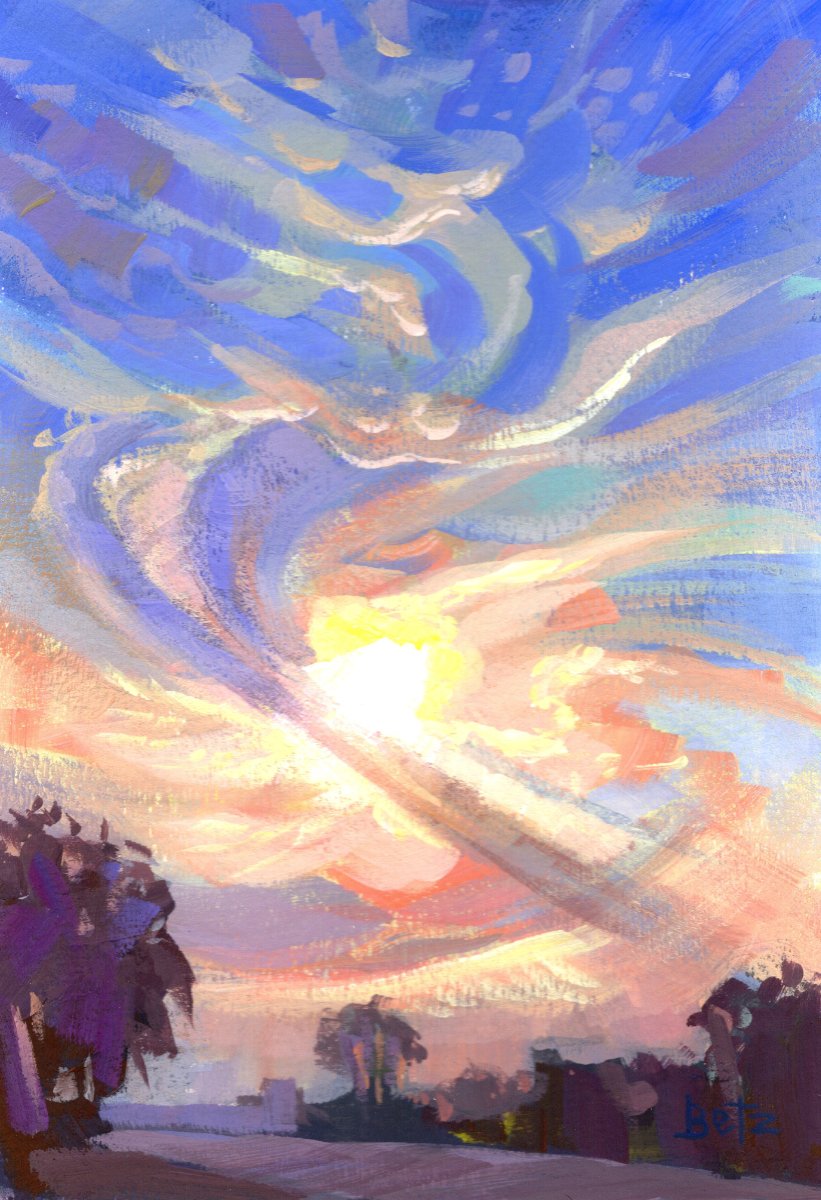 Swirling Sky | Gouache
