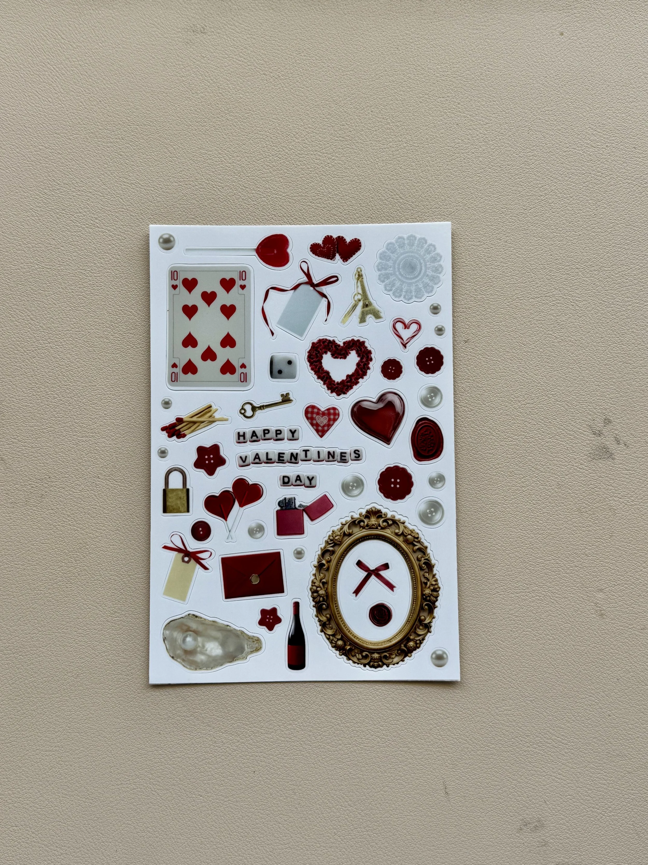 valentine's sticker sheet