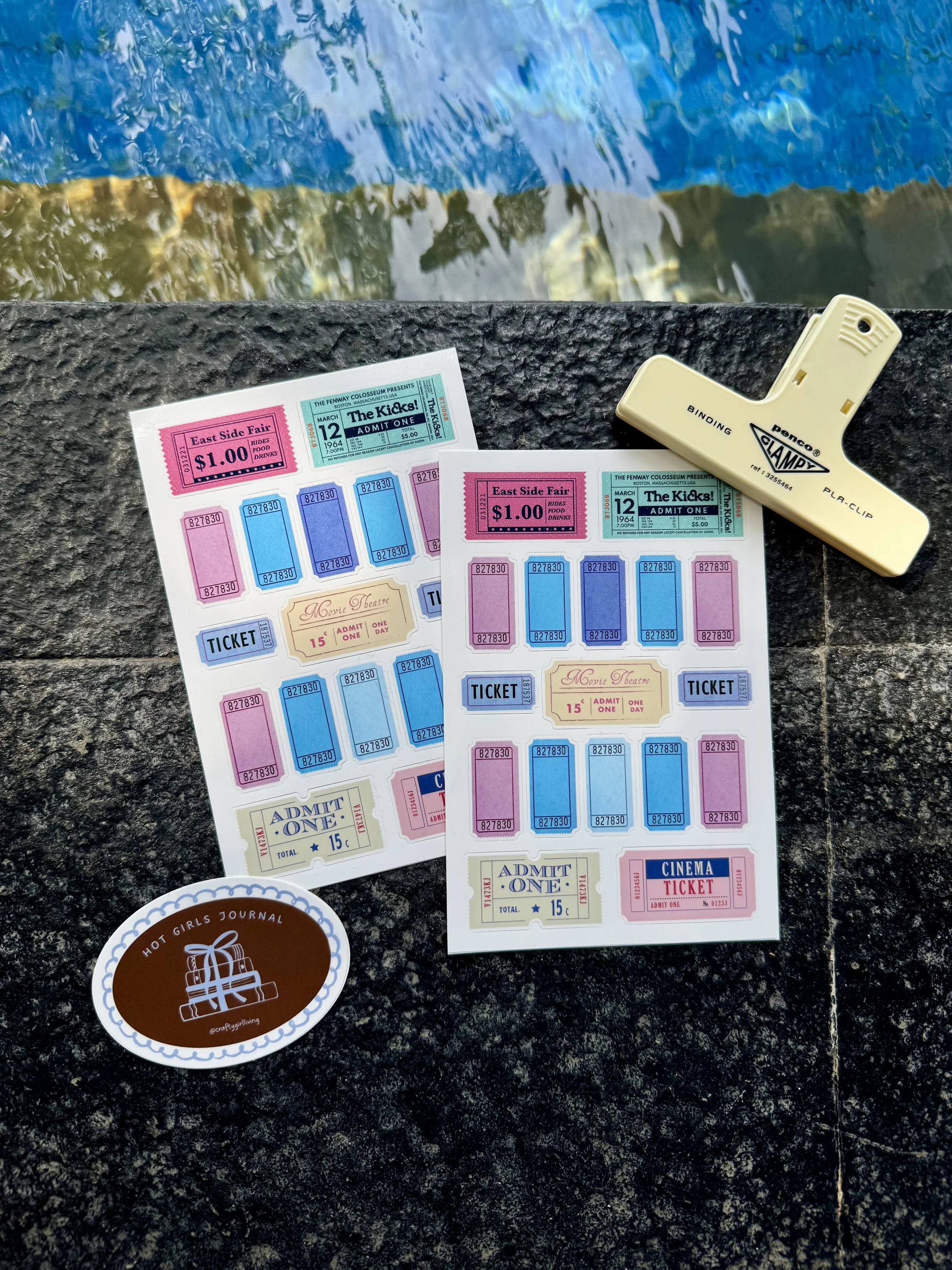 tickets sticker sheet