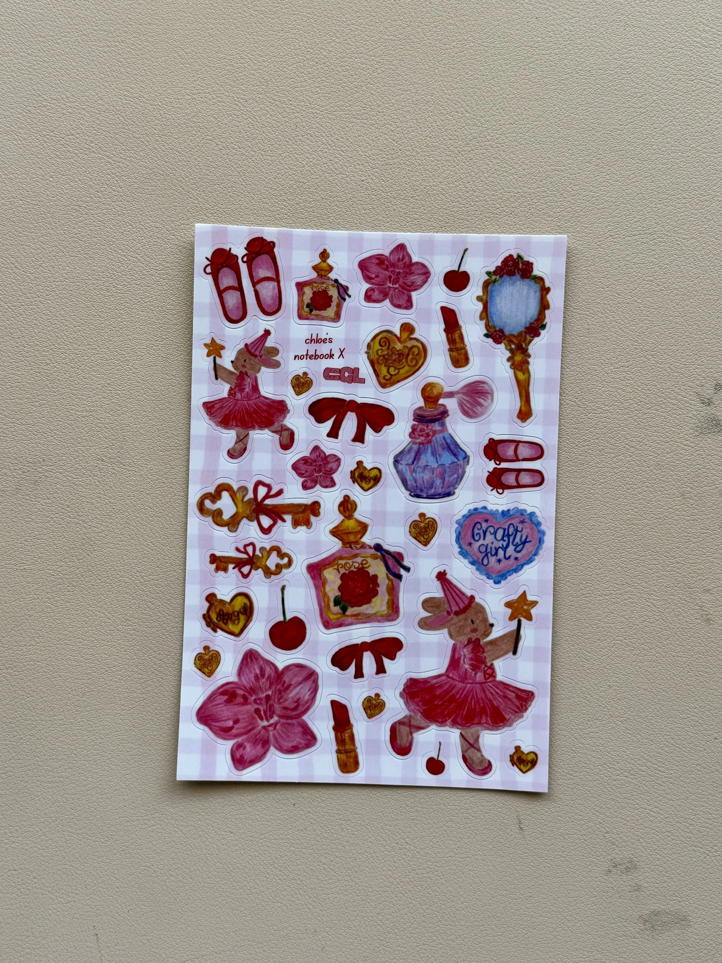 chloe's notebook x CGL sticker sheet