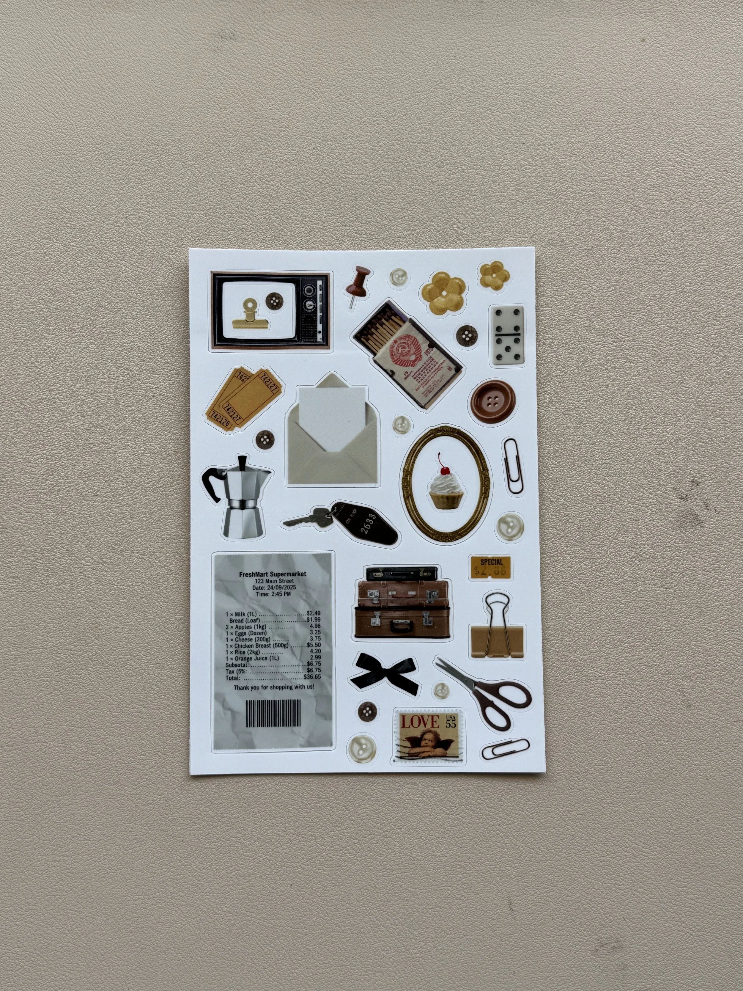 brown cozy sticker sheet