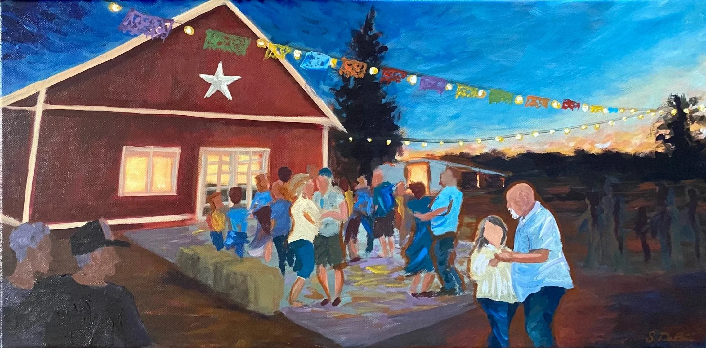 "Harmon Fiesta"
Acrylic on Canvas, 12x24"