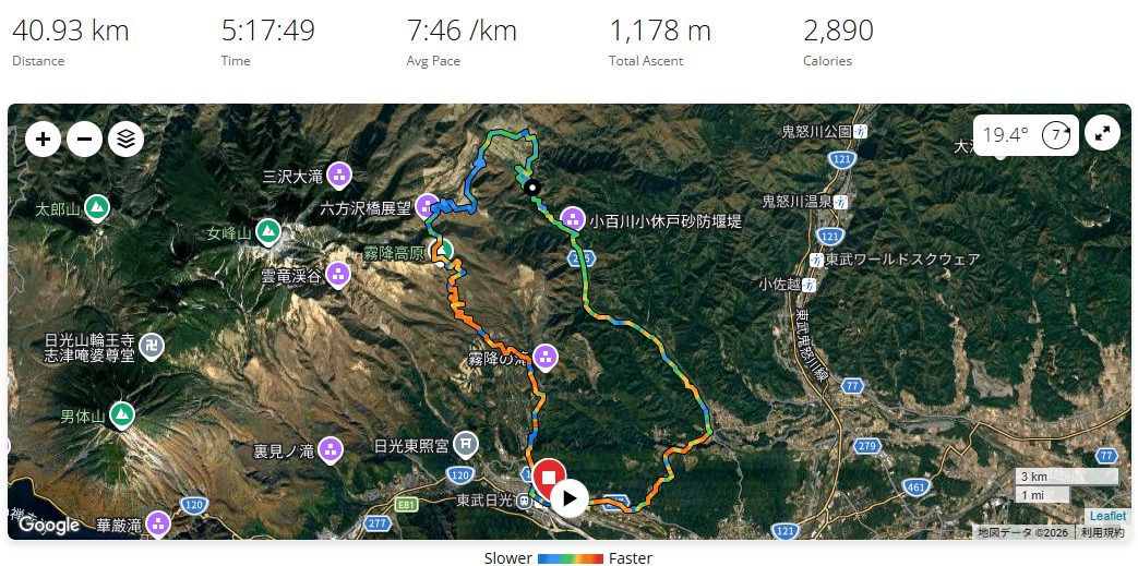 日光霧降どM40km