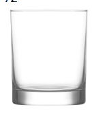 Empty clear glass on a white background.