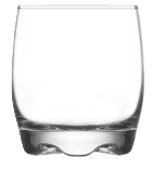 Empty clear drinking glass on a white background