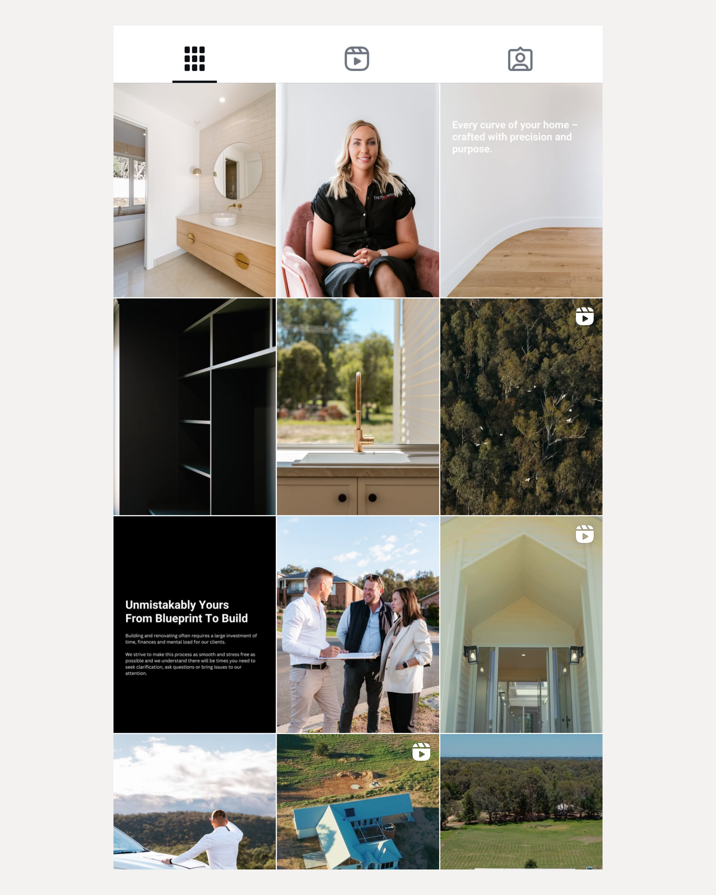 Collage of images showing interior design, a person sitting, architectural elements, and scenic views. Includes text about home design and building."}