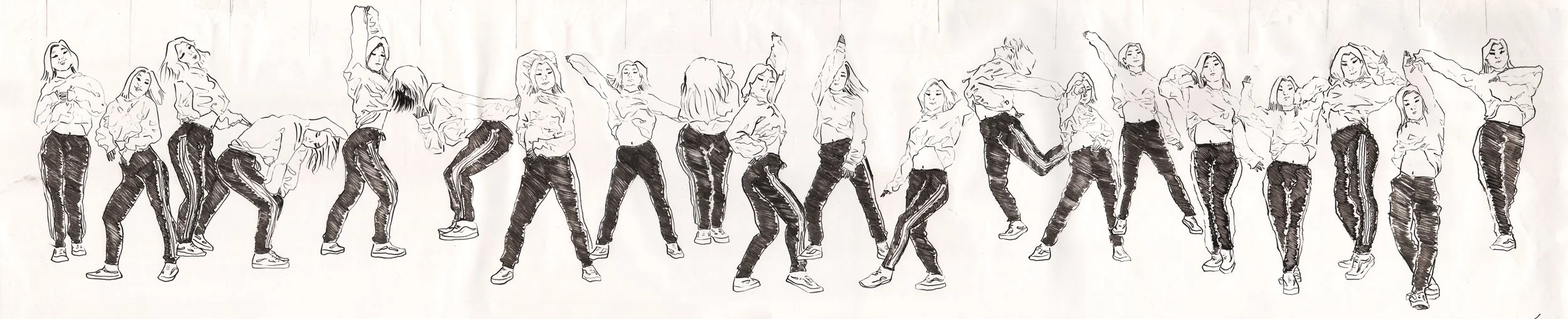 Dance Practice (Paper, Ballpoint Pen)