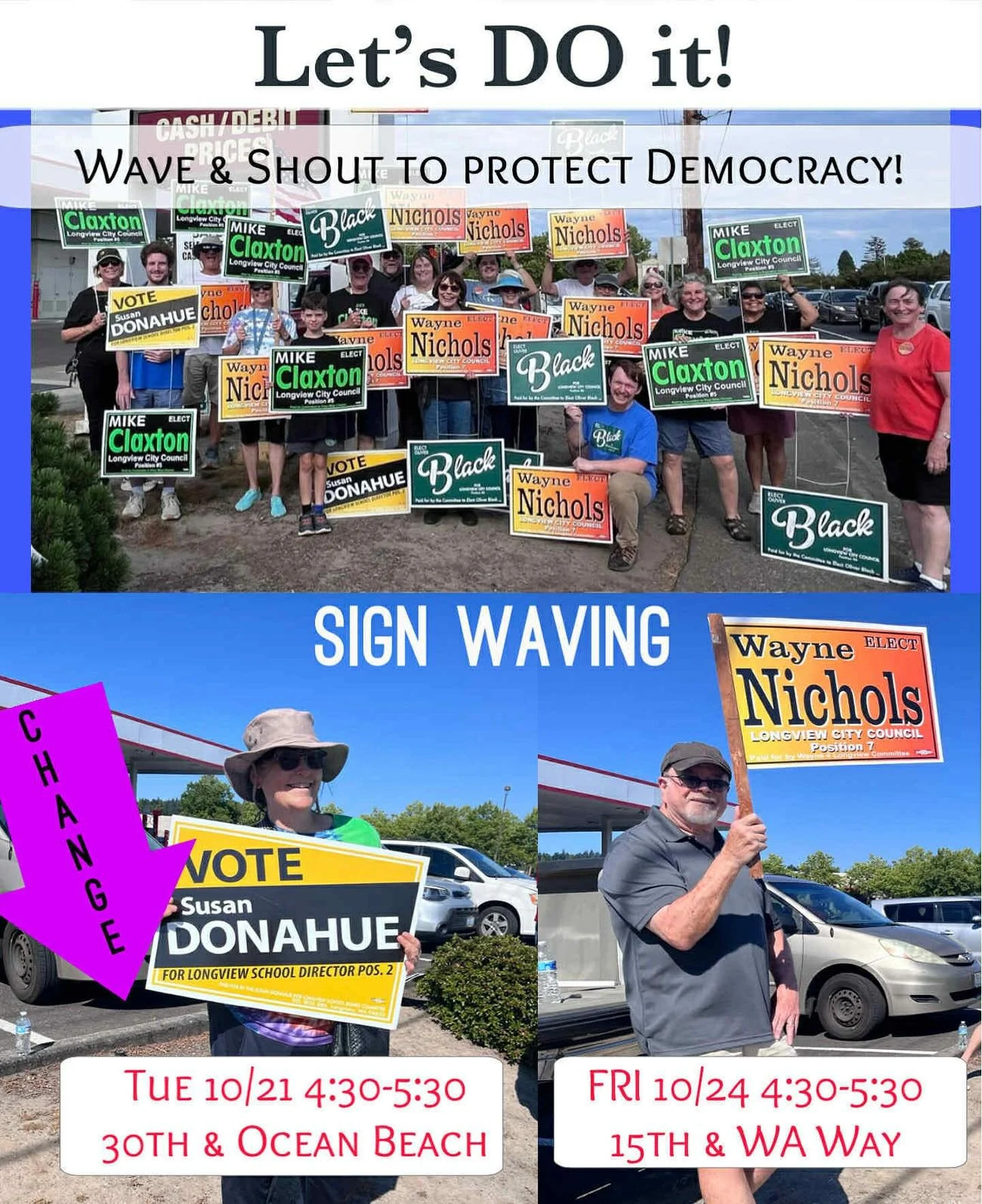 Come and sign wave to support some great candidates