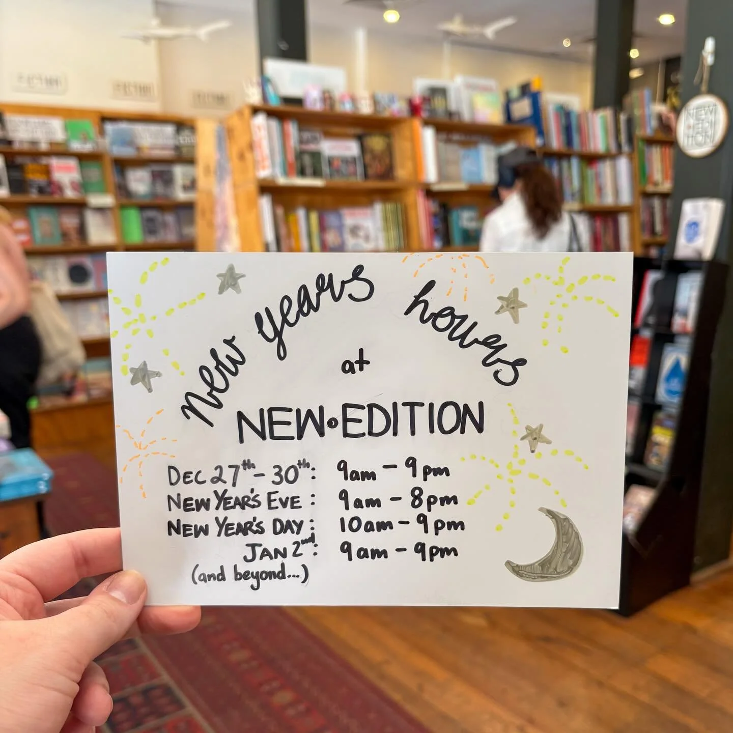 A reminder that we are closing at 8pm tonight and opening a little later tomorrow! Stay safe out there! ✨🥂