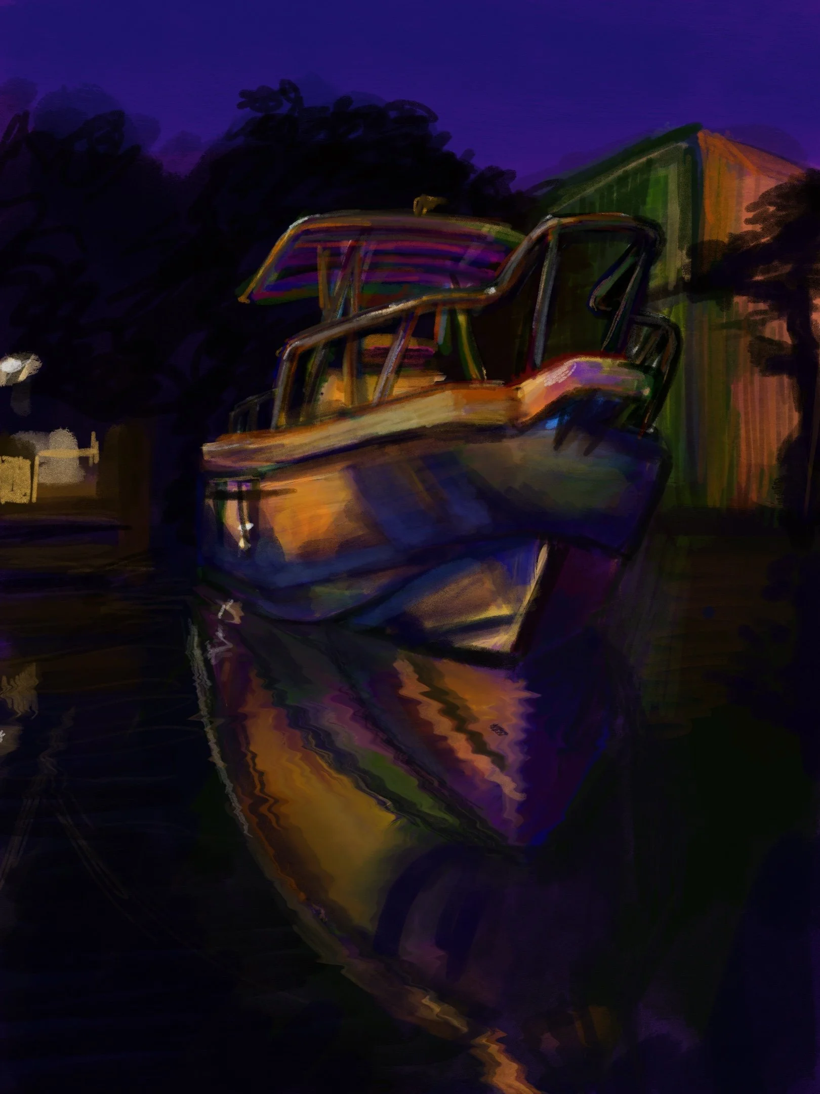 Florida bay at night