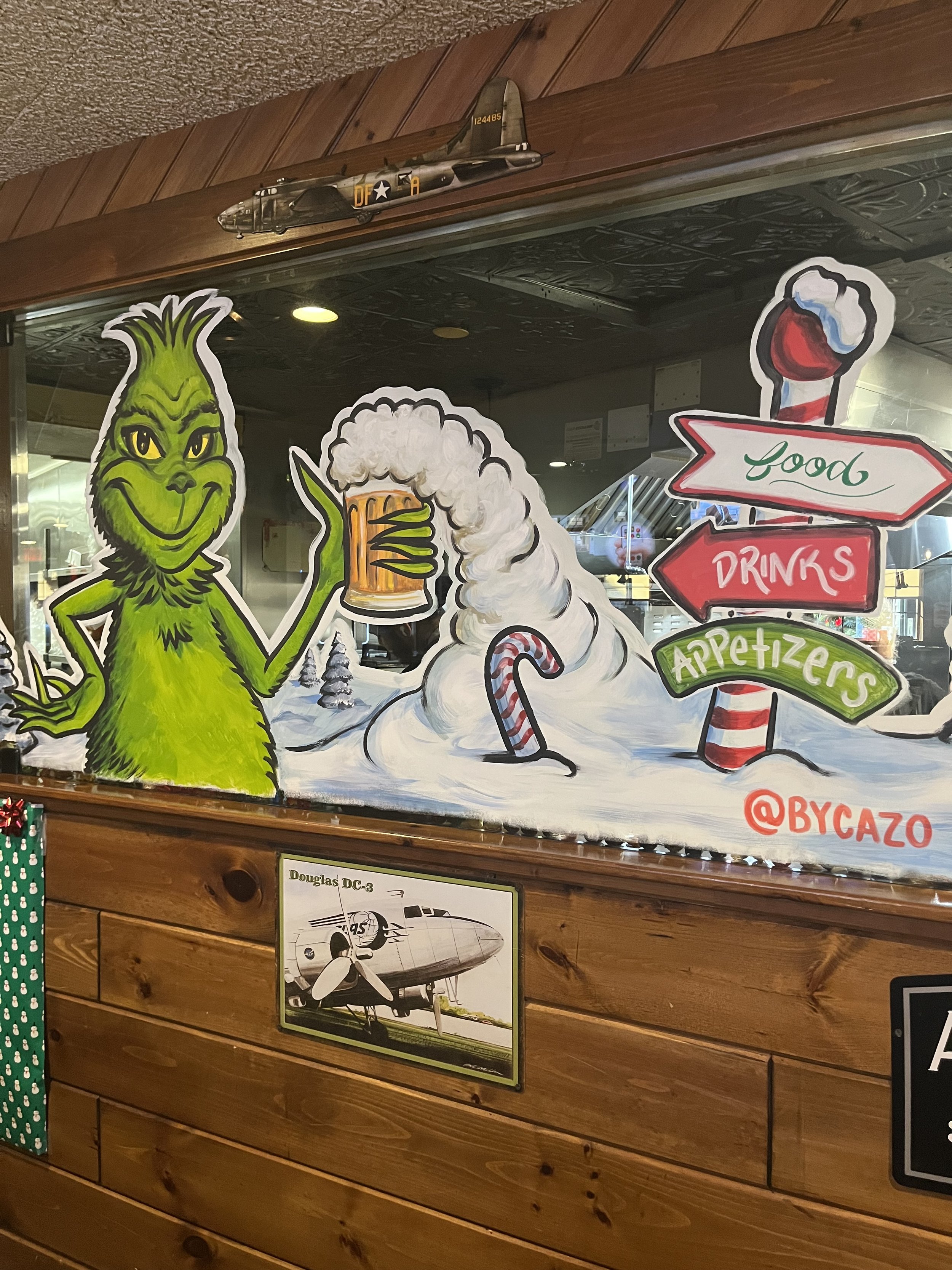 Fisher’s Pub Christmas Window Art 2025