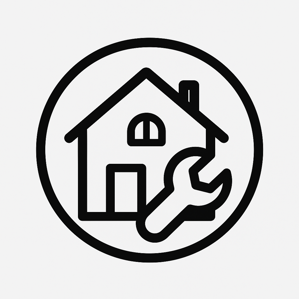 Icon of a house with a wrench, indicating home repair or maintenance.