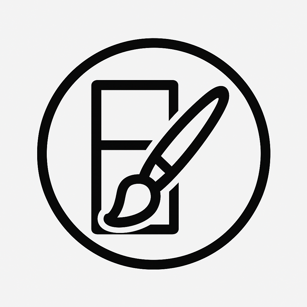 Icon of a smartphone with a paintbrush, indicating an editing or design feature.