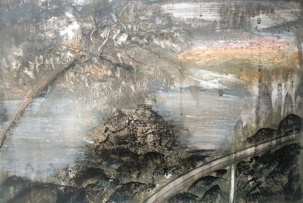 This is not a visual image (2), 2023. Oil and Oil pastel on gessoed fine paper - 21 x 29.7 cm. (SOLD)