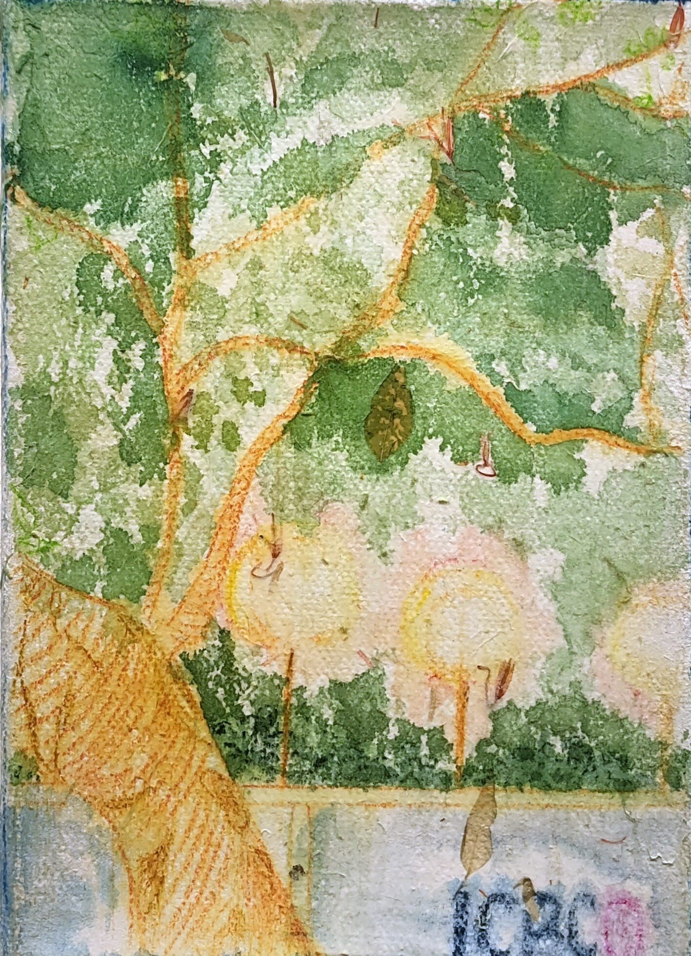 Greeting, 2023. Watercolor and colored pencil on Washi - 12.7x17.8cm