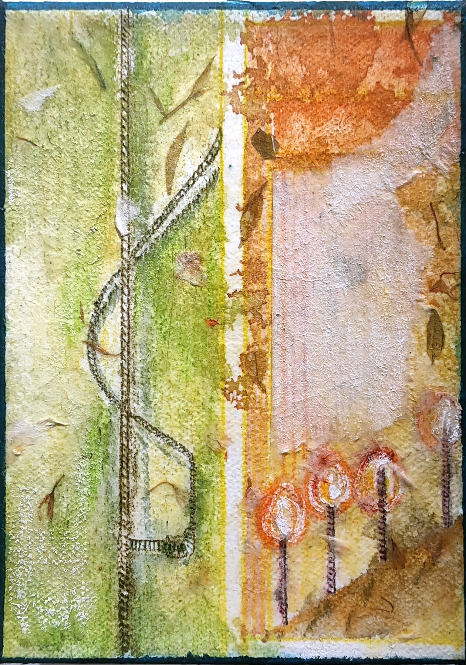 Farewells, 2023. Watercolor and colored pencil on Washi - 12.7x17.8cm