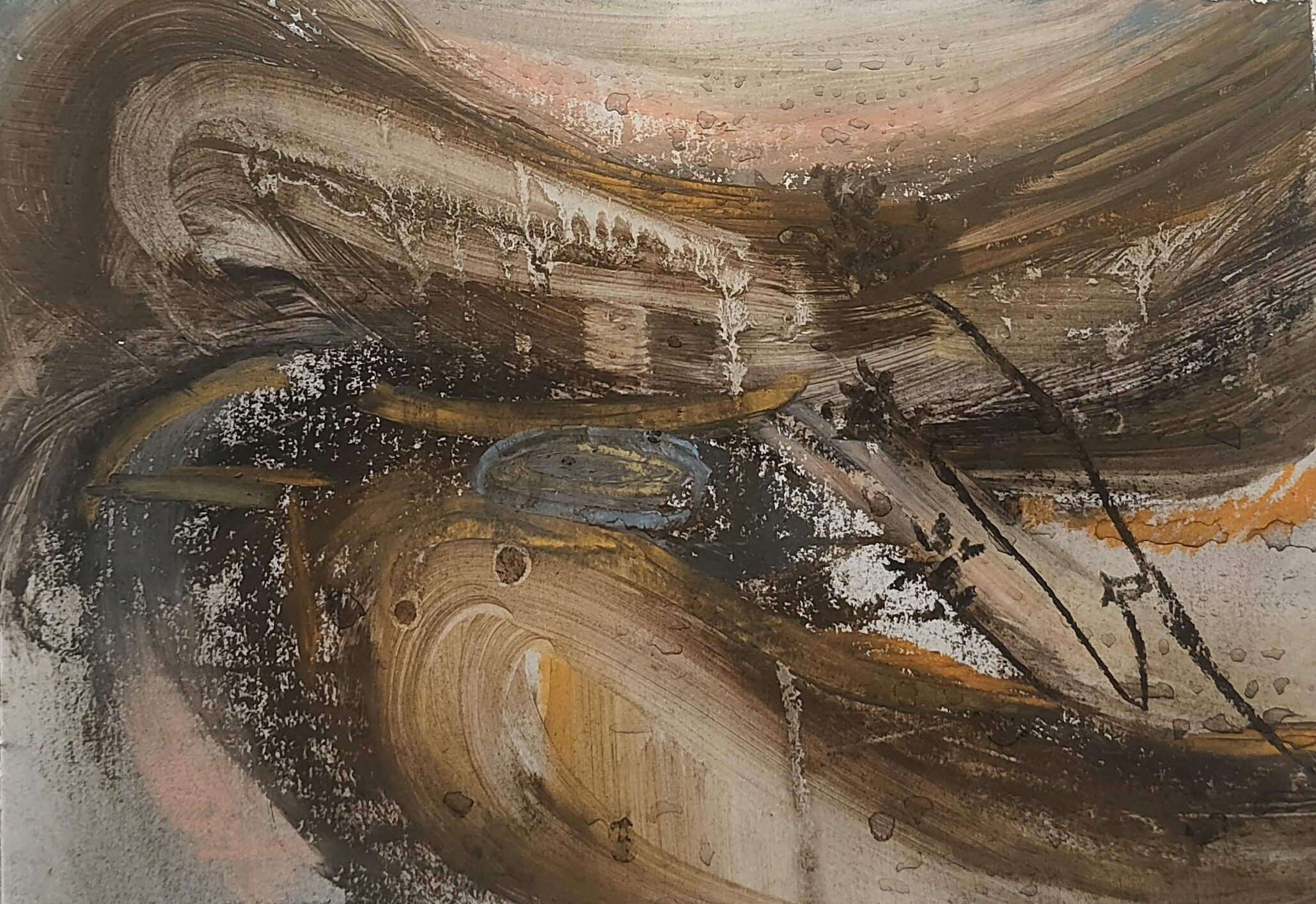 This is not a visual image (3), 2023. Oil and Oil pastel on gessoed fine paper - 14.8 x 21 cm.