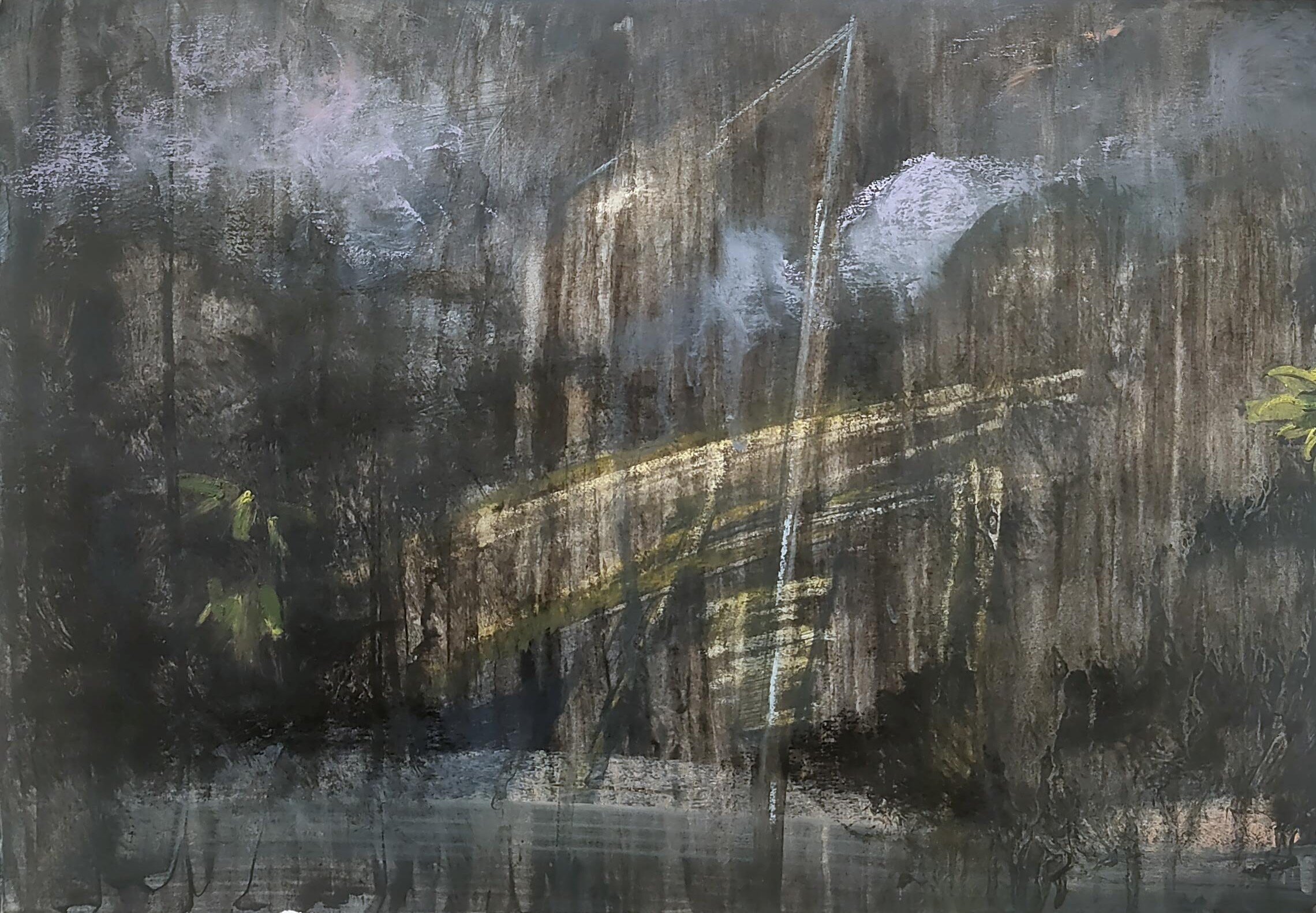 This is not a visual image (5), 2023. Oil and Oil pastel on gessoed fine paper - 21 x 29.7 cm.