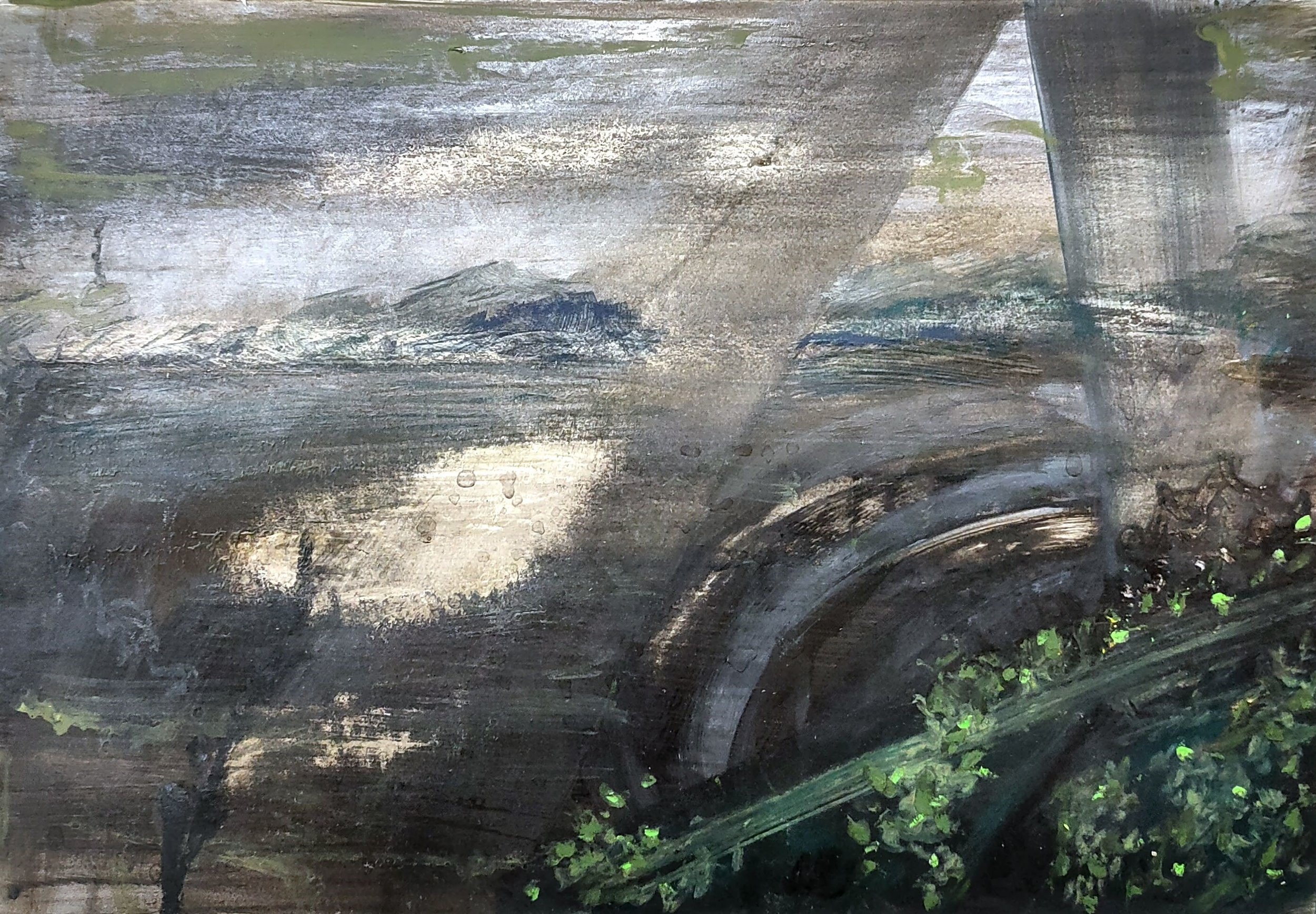 This is not a visual image (8), 2023. Oil and Oil pastel on gessoed fine paper - 21 x 29.7 cm.