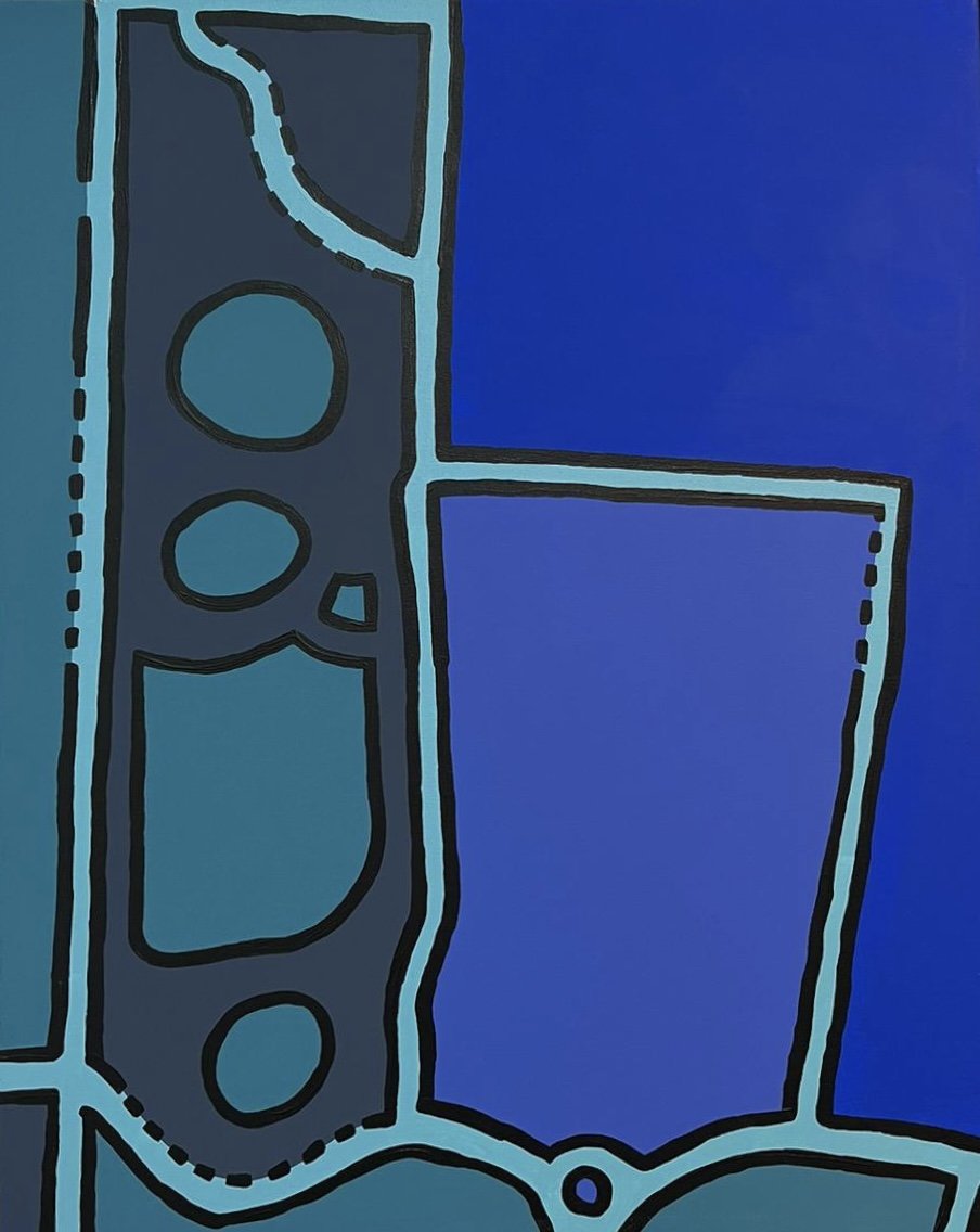 Princess Park.
H: 76.2cm W: 61cm
Acrylic on canvas. Black floating frames.
Social or elite sport, there is room for everyone to play. A bird’s eye view of Friday night in Melbourne’s North.
$700
