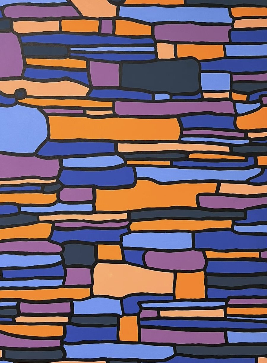 Stones of Hardware 1
H: 101.6cm W: 76.2cm
Acrylic on canvas. Black floating frames.
Cobblestones lay the foundation of Melbourne’s most iconic laneway. Colours as diverse as the many cuisines to be found. Melbourne’s finest tastes and smells on dis