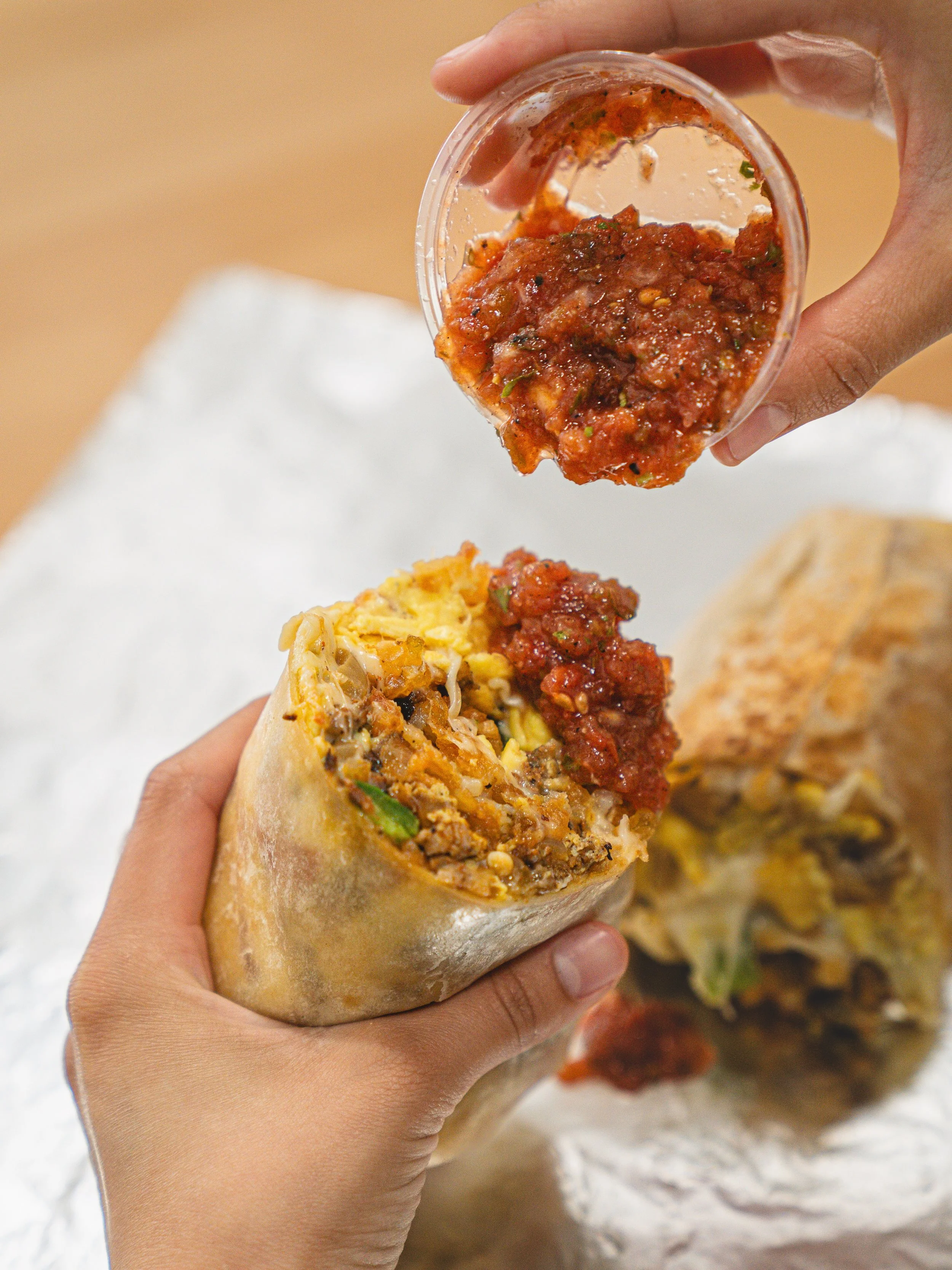 Our red salsa adds the perfect amount of freshness to each bite - made in house, it&rsquo;s the OG salsa we started with on day one 😎
