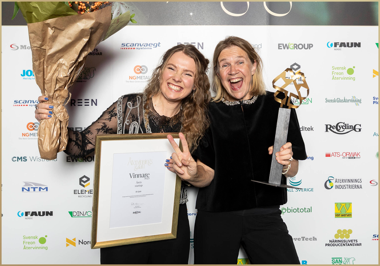 ReSpin awarded Startup of the Year at Återvinningsgalan