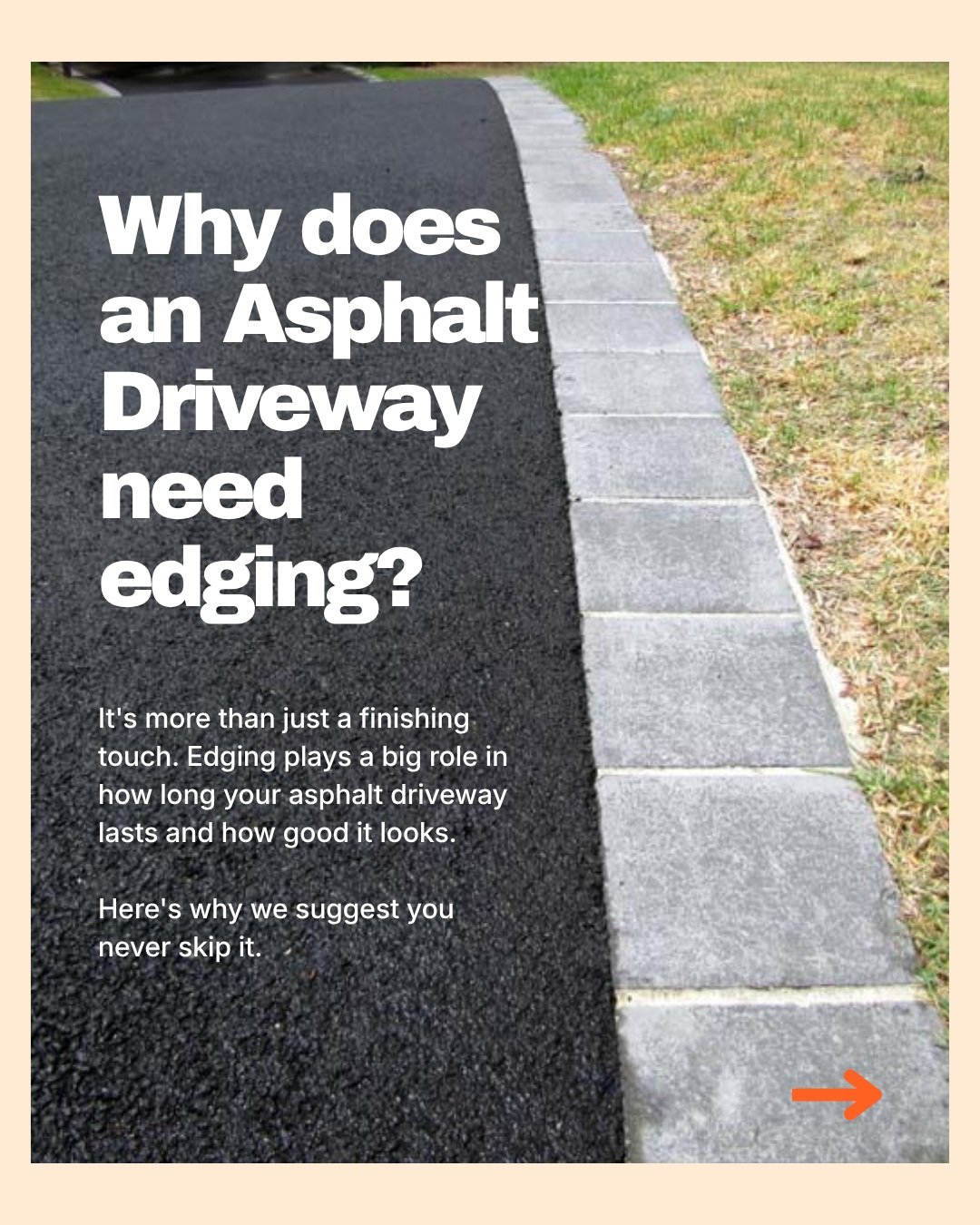 Edging isn't just the finishing touch, it's what keeps your asphalt driveway strong, clean-lined and lasting longer. Swipe through to see why we suggest you never skip this step.

#canberra #queanbeyan #googong #bungendore #murrumbateman