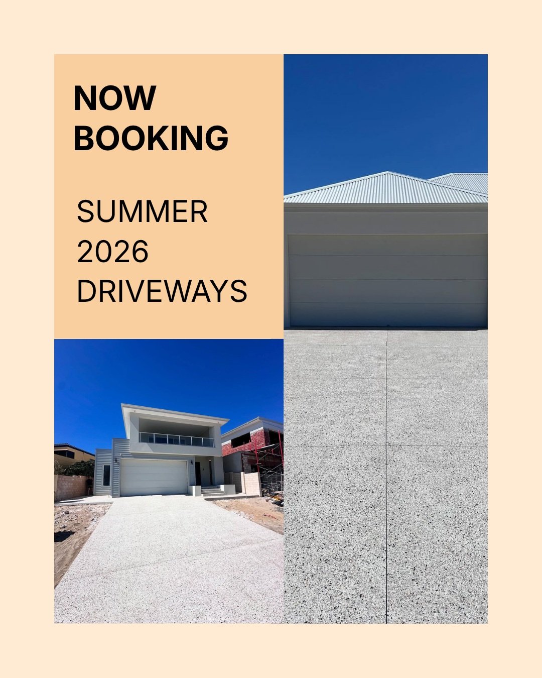 Spring is booking up fast! September is already fully booked out, which means there are only three months left this year to lock in your new driveway while the weather's on our side. If you've been thinking about it, now's the time to get in touch, r