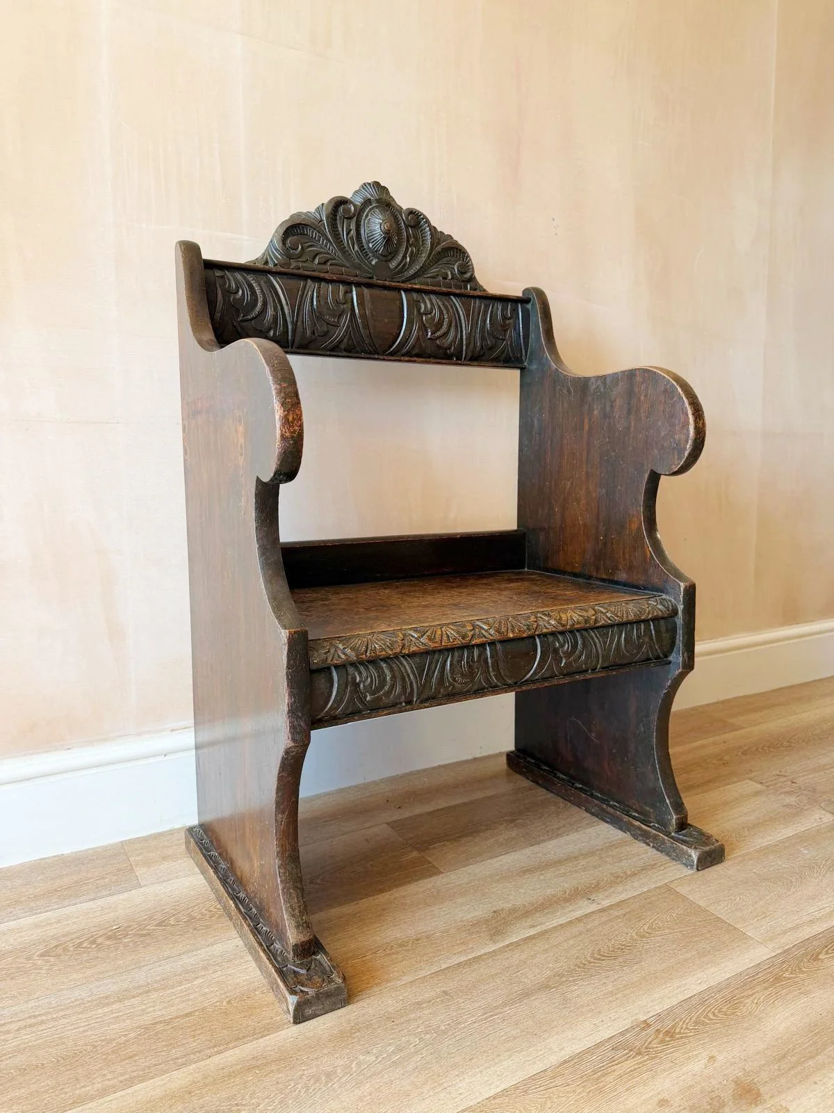 'Little Majesty' 19th century child's hall chair side angle.jpg