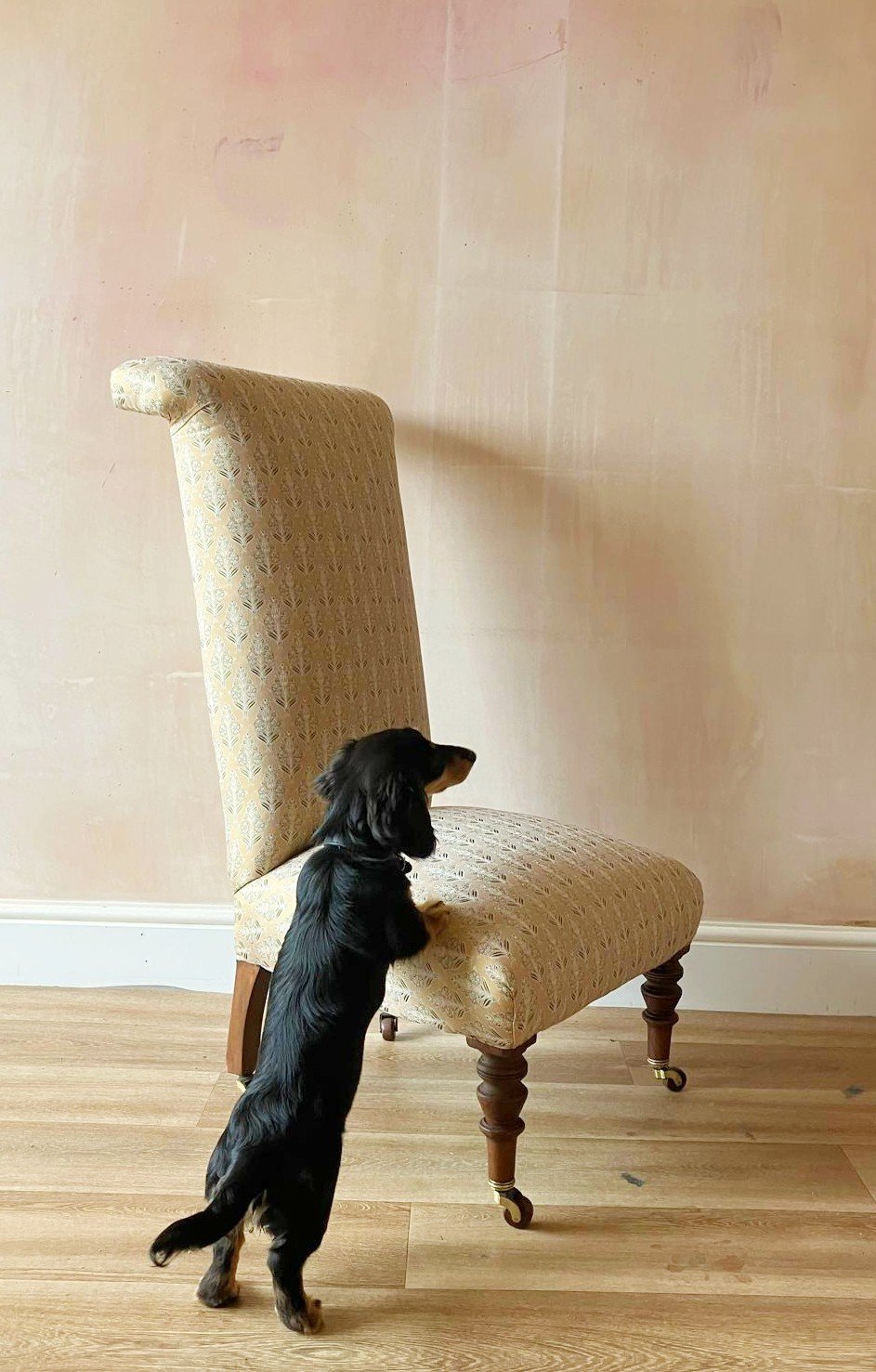 'The Slipper I' - 19th Century Victorian Slipper Chair with dog.jpg