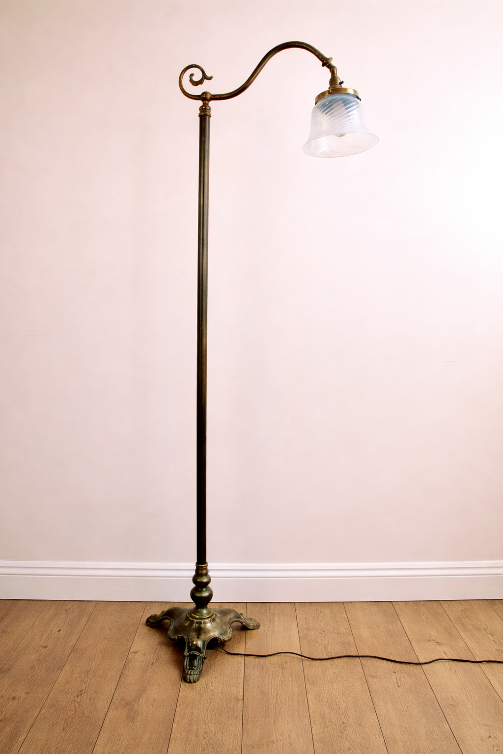SOLD 'The Swan' - 20th Century Edwardian Floor Lamp