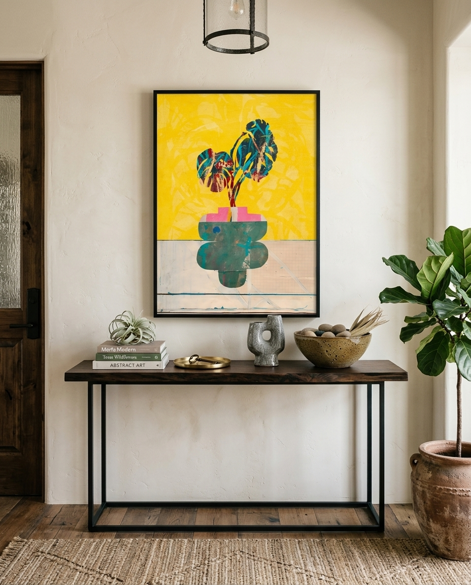 Yellow Monstera - console table.png