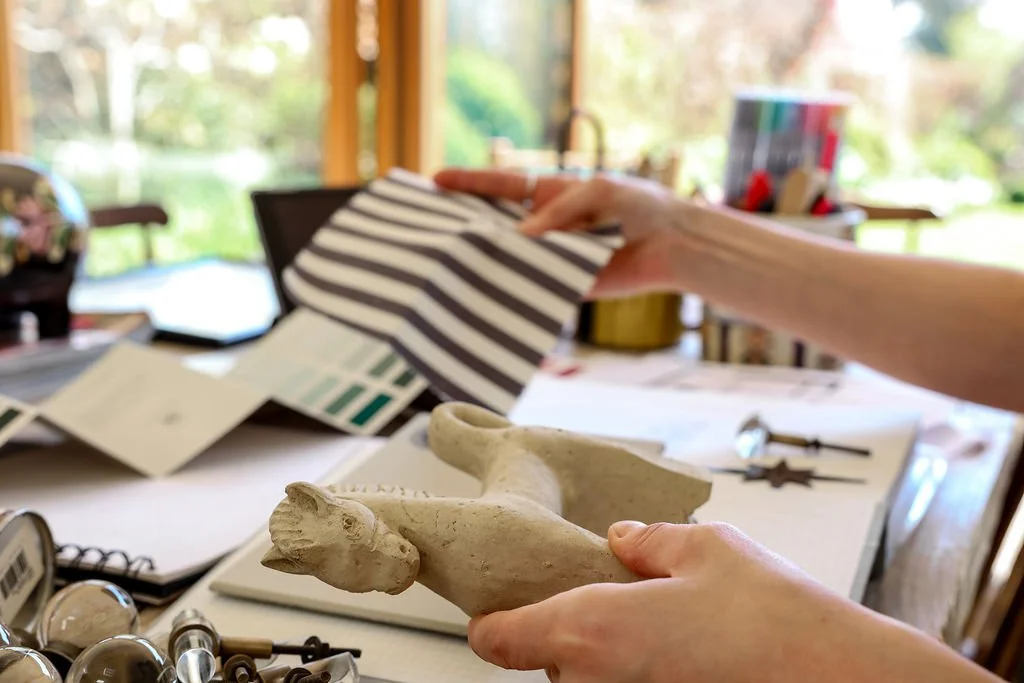 Ceramic horse on a coffee table