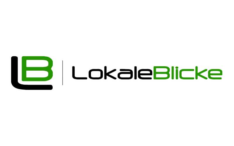 Logo mit grünen und schwarzen Buchstaben: 'L' und 'B' und der Schriftzug 'LokaleBlicke' auf weißem Hintergrund.