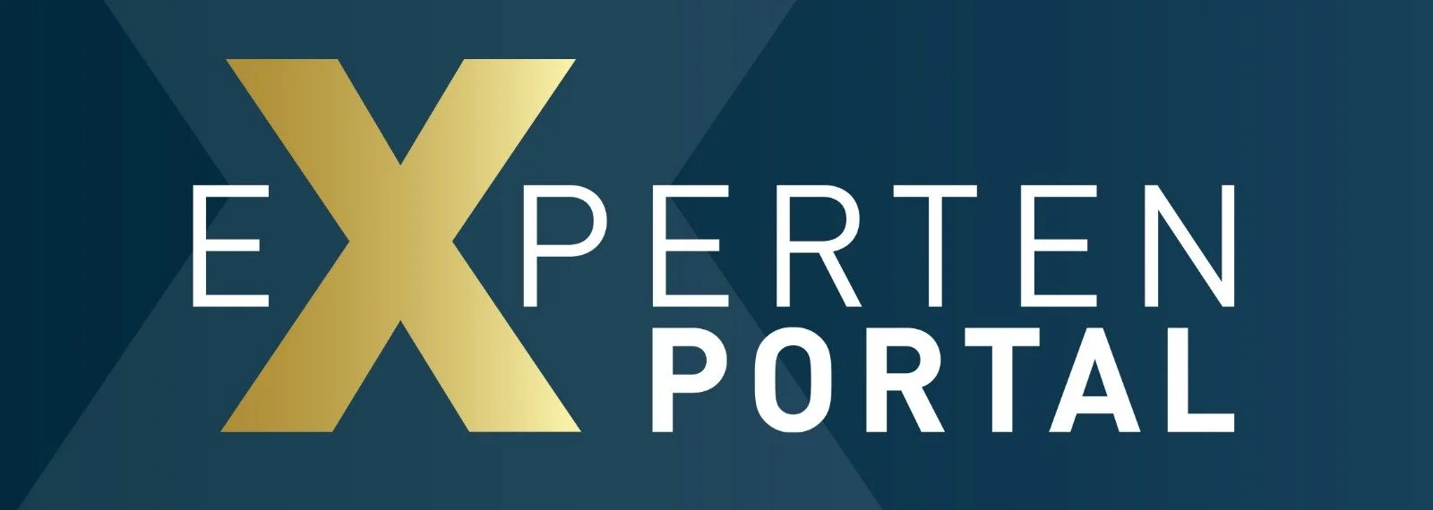 Logo mit dem Text 'Expertenportal' und einem goldenen 'X' auf blauem Hintergrund.