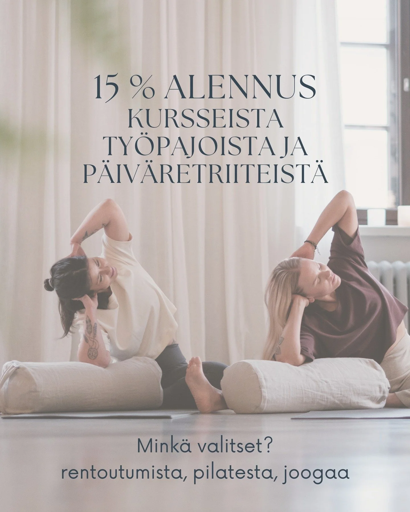 15 % alennus kursseista, ty&ouml;pajoista ja p&auml;iv&auml;retriiteist&auml;! 

Tarjous voimassa 12. joulukuuta - 15. tammikuuta. 

K&auml;yt&auml; koodia: nada2026 

Ilmoittaudu nyt kurssille tai ty&ouml;pajaan!
www.studionada.fi (linkki biossa)

S