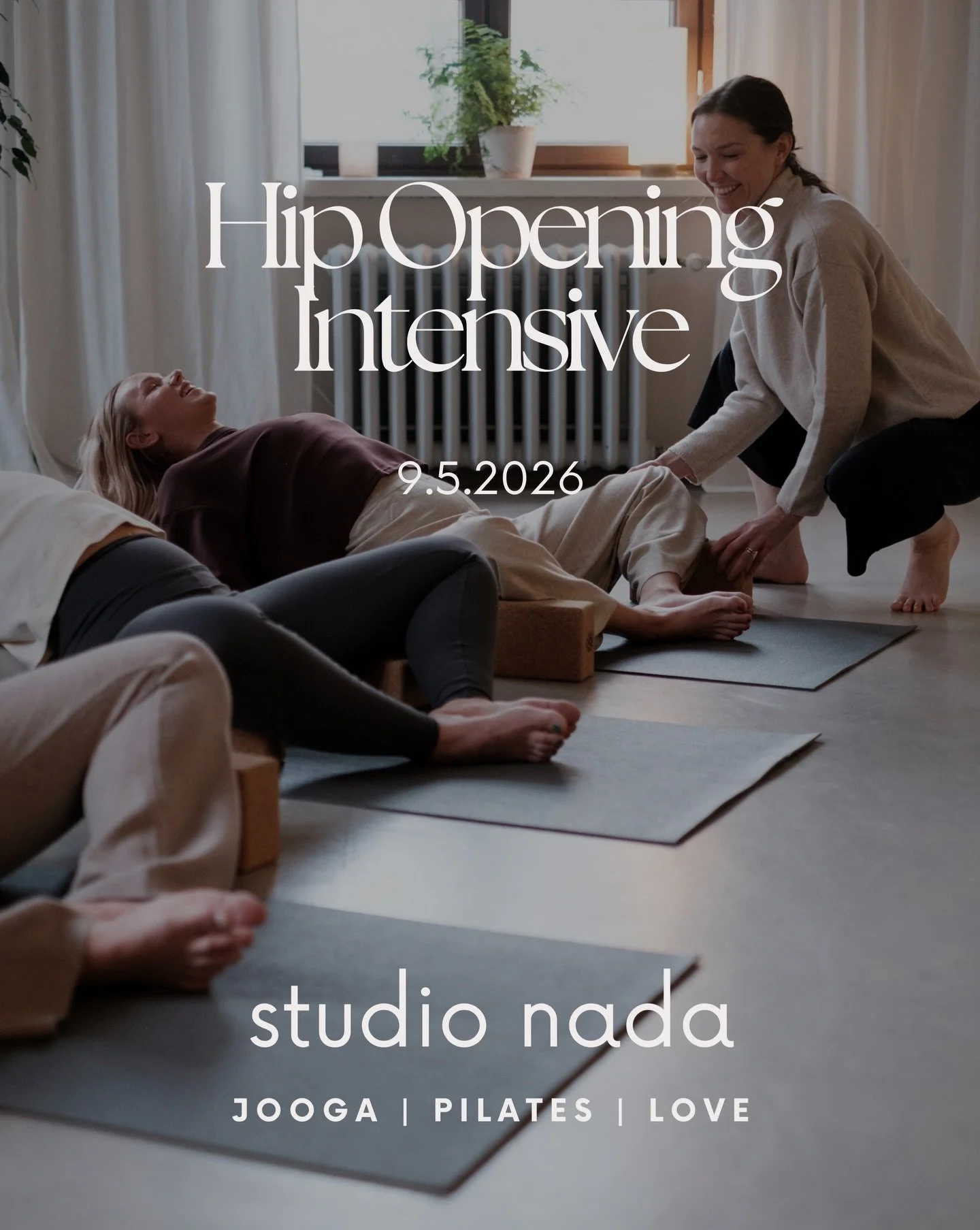 Hip Opening Intensive is back! 💕

Our hips are the foundation of movement, yet they tend to be the first to stiffen from long hours of sitting, stress, or not moving enough (or sometimes too much!). 

Join us at Studio Nada in May for a 2-hour works