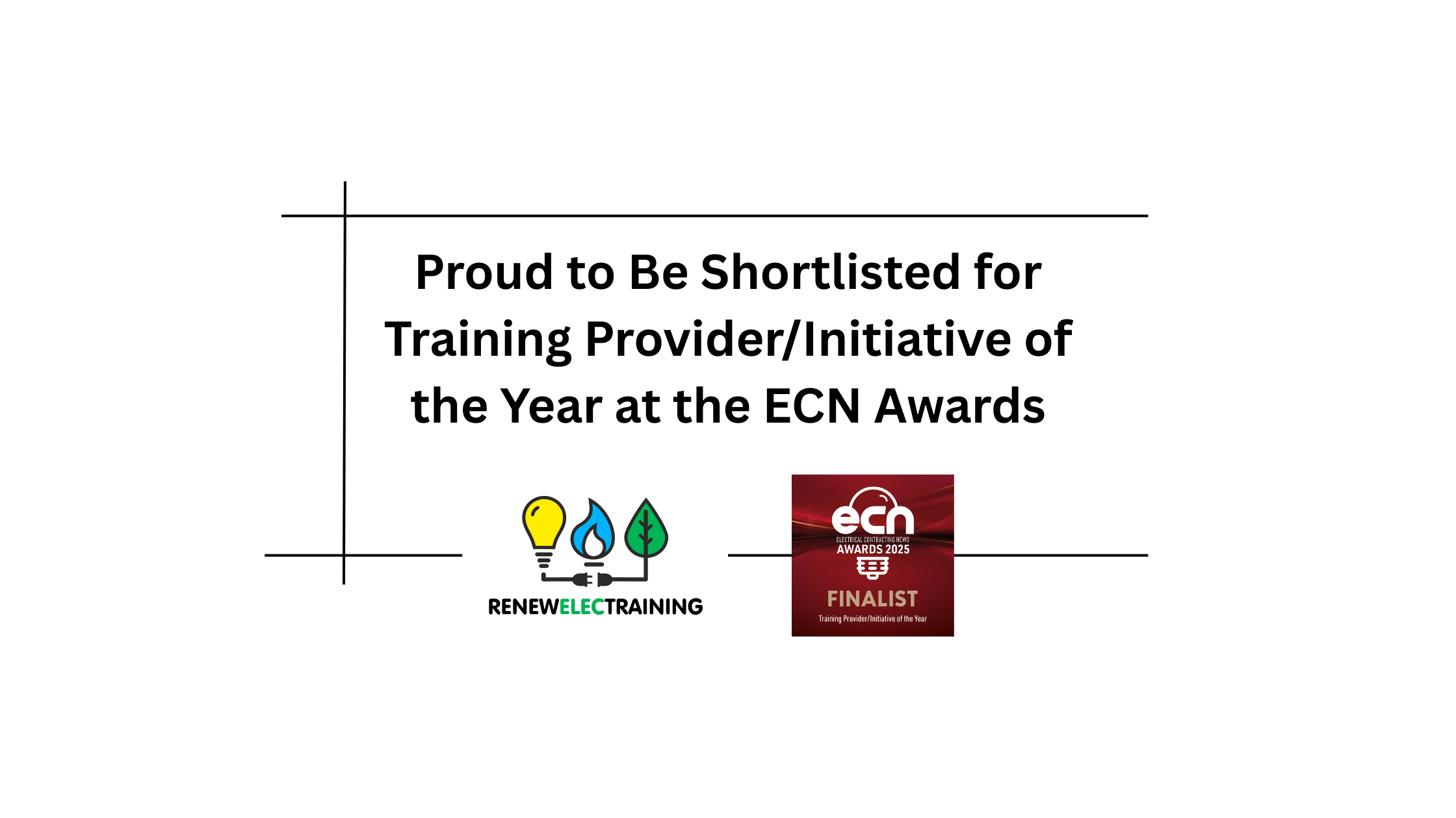 Proud to Be Shortlisted for Training Provider/Initiative of the Year at the ECN Awards