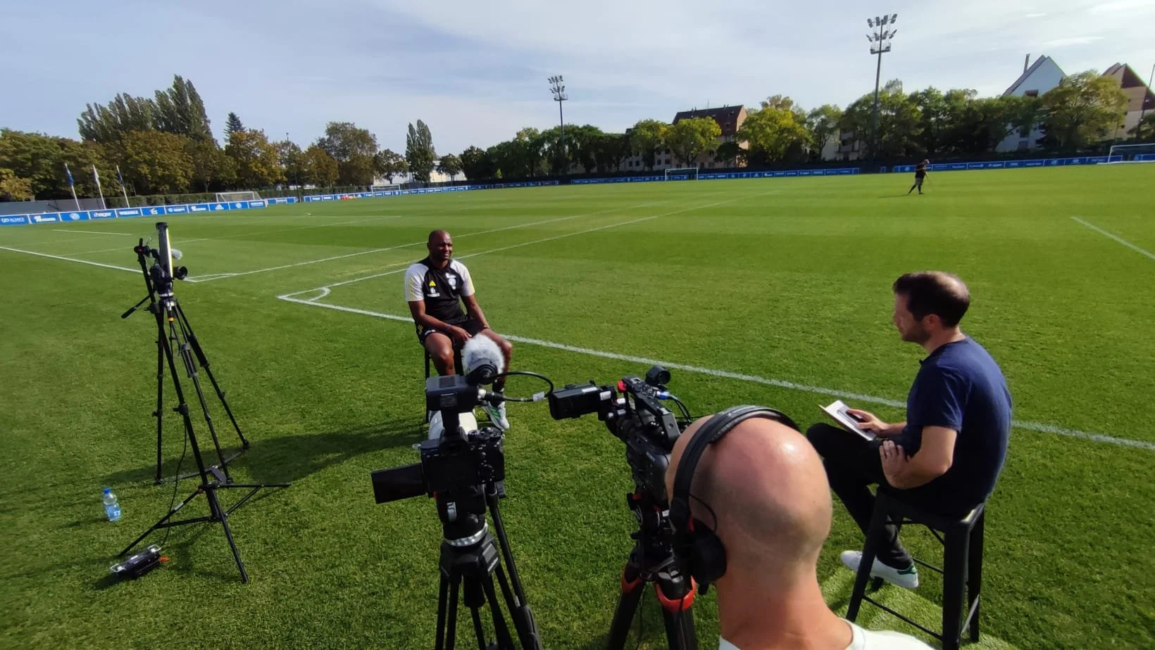 Matt Spiro conducting a feature interview with Patrick Vieira
